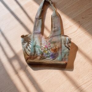 Floral Hand-Painted Leather Pocket Book.
